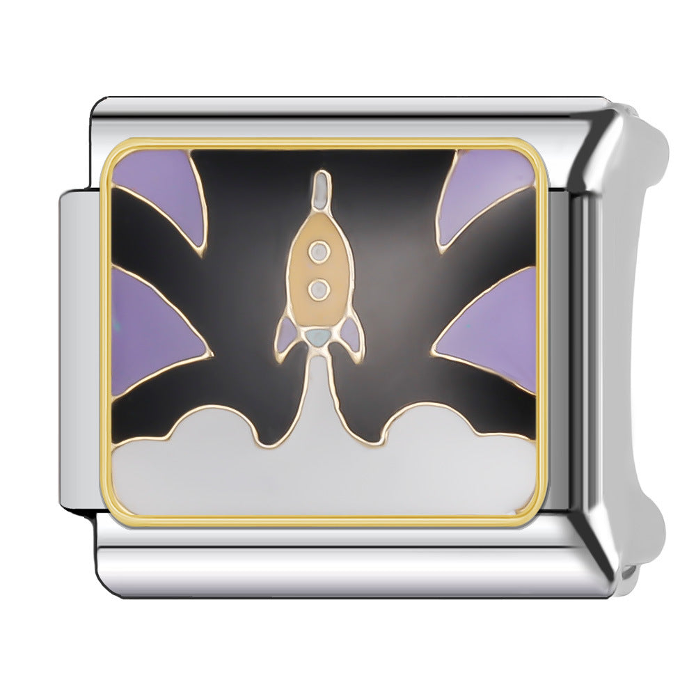 Wholesale Italian Charm Bracelet 9mm DIY Splicing Cosmic Star Series Stainless Steel Composable Bracelet