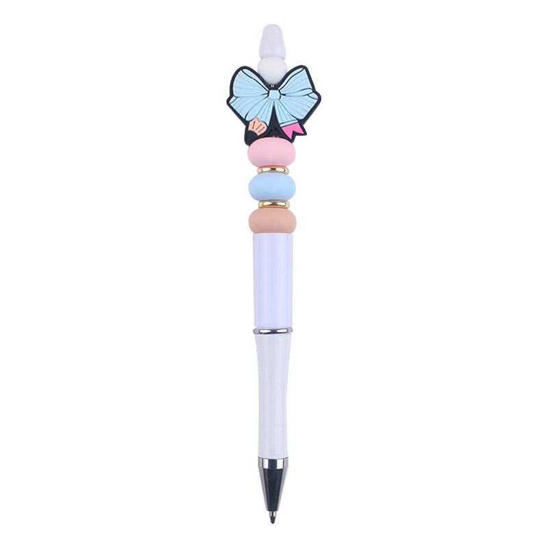 Wholesale  Teachers' Day Beaded Pen DIY Creative Cartoon Bow Silicone Beaded Pen