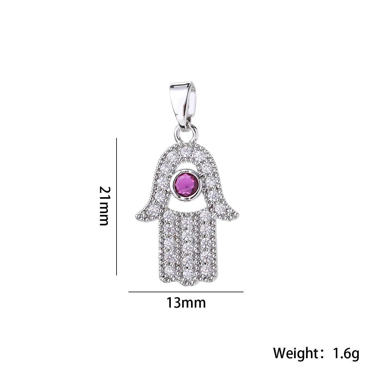 Wholesale Gold Tone Evil Eye Hamsa Hand Pendant Micro Zircon DIY Necklace Charm For Jewelry Making Boutique Resale