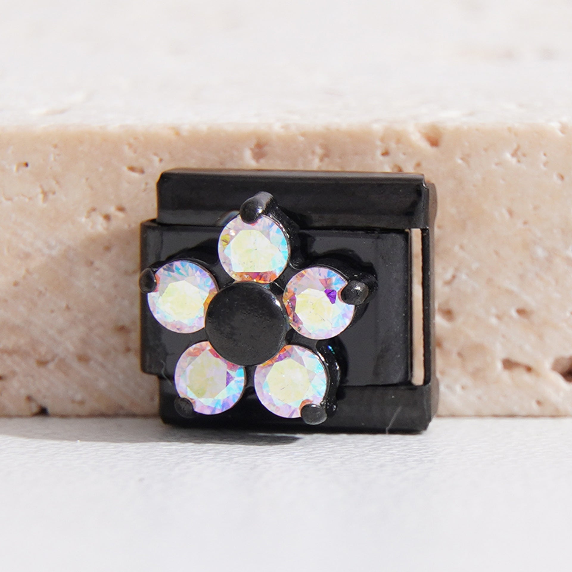 Wholesale Italian Charm Bracelet 9mm DIY Splicing Black Heart Star Stainless Steel Composable Bracelet