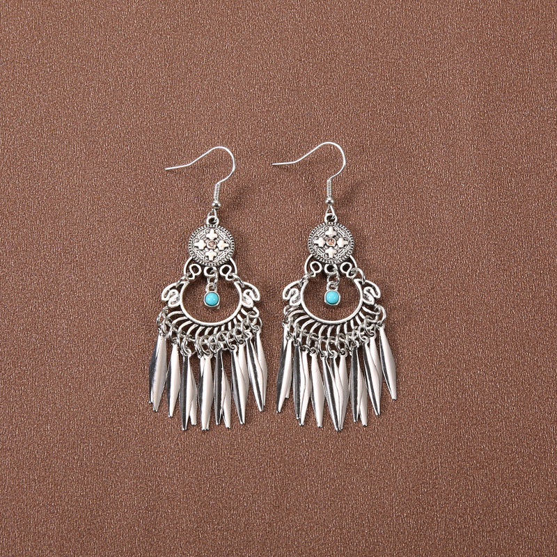 Wholesale Retro Tassel Long Earrings Ethnic Style Earrings ACC-ES-Gumi007