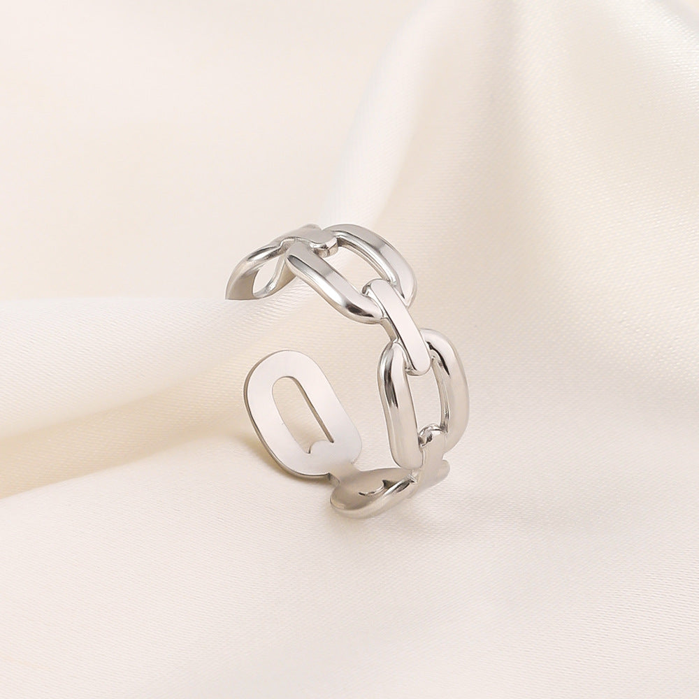 Wholesale stainless steel rings with 18K gold plated open rings