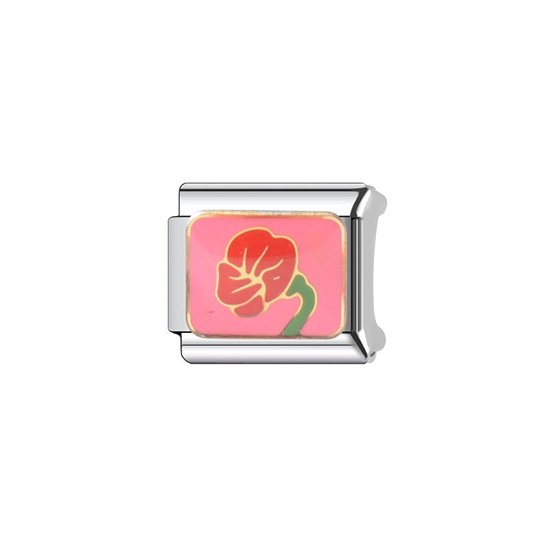 Wholesale Italian Charm Bracelet 9mm DIY Splicing Removable Colorful Cute Stainless Steel Composable Bracelet