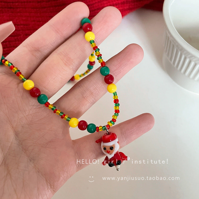 Wholesale Christmas Tree Clavicle Beaded Necklaces Choker Necklaces ACC-NE-Fanshi001