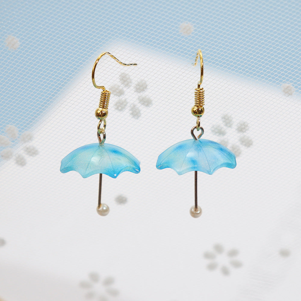 Wholesale Mini Creative  Rainbow Umbrella Earrings