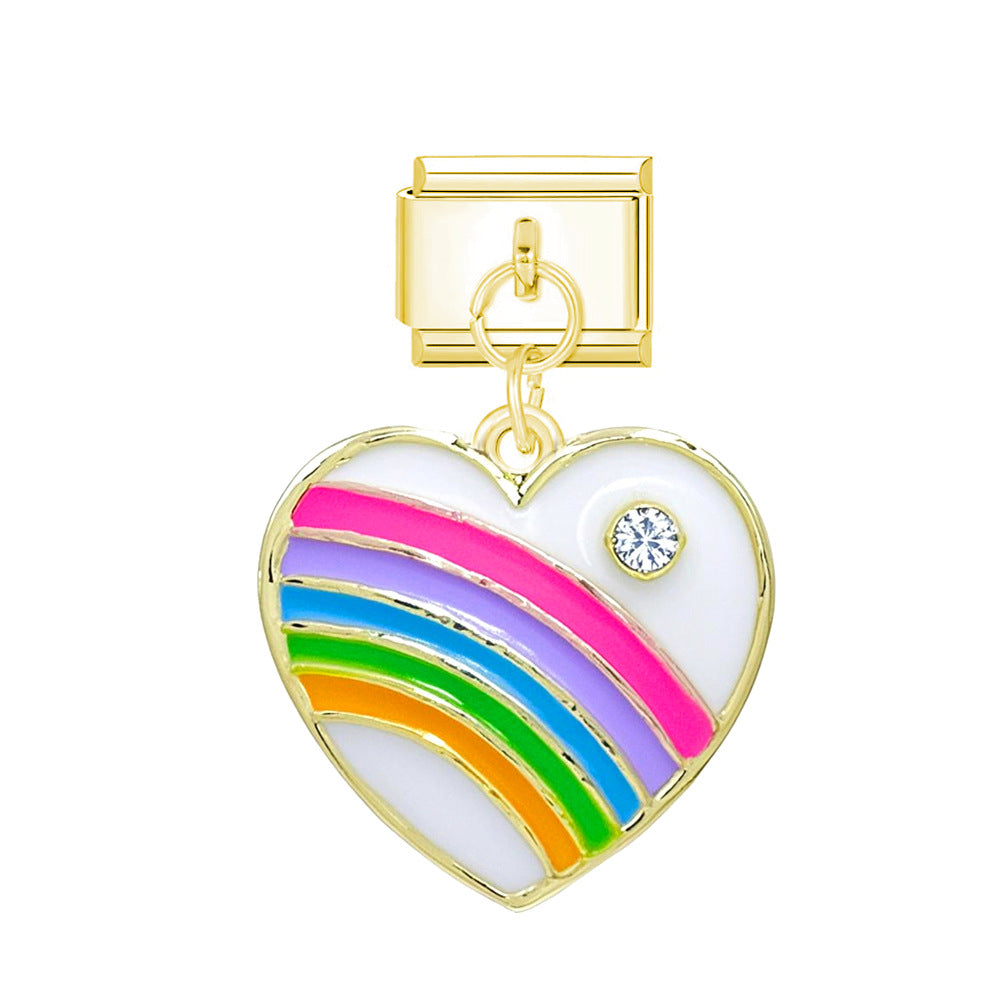 Wholesale  Italian Charm Bracelet 9mm DIY  Letter Heart  Creative Stainless Steel Composable Bracelet