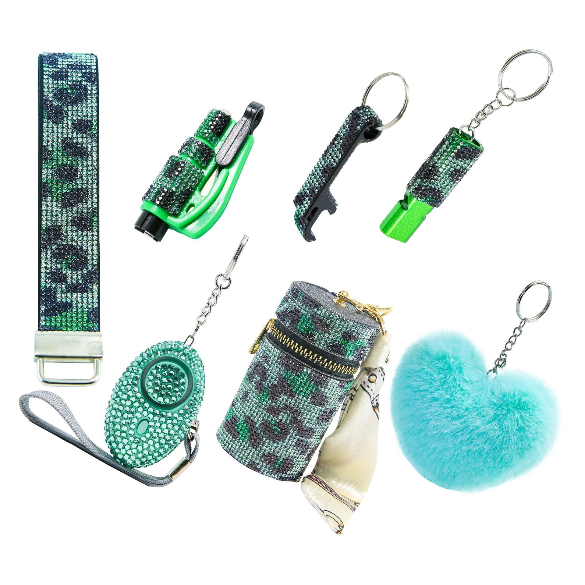 Wholesale  Colorful Outdoor DIY Keychain 7-piece Set Jewelry Accessories Keychain