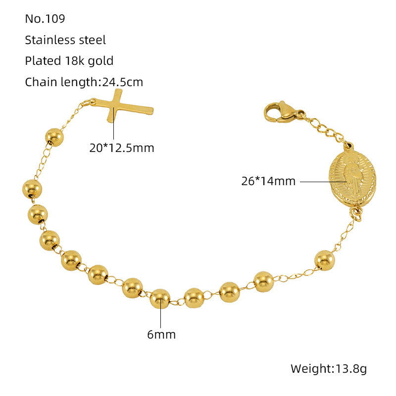 Wholesale stainless steel geometric religious series bracelet