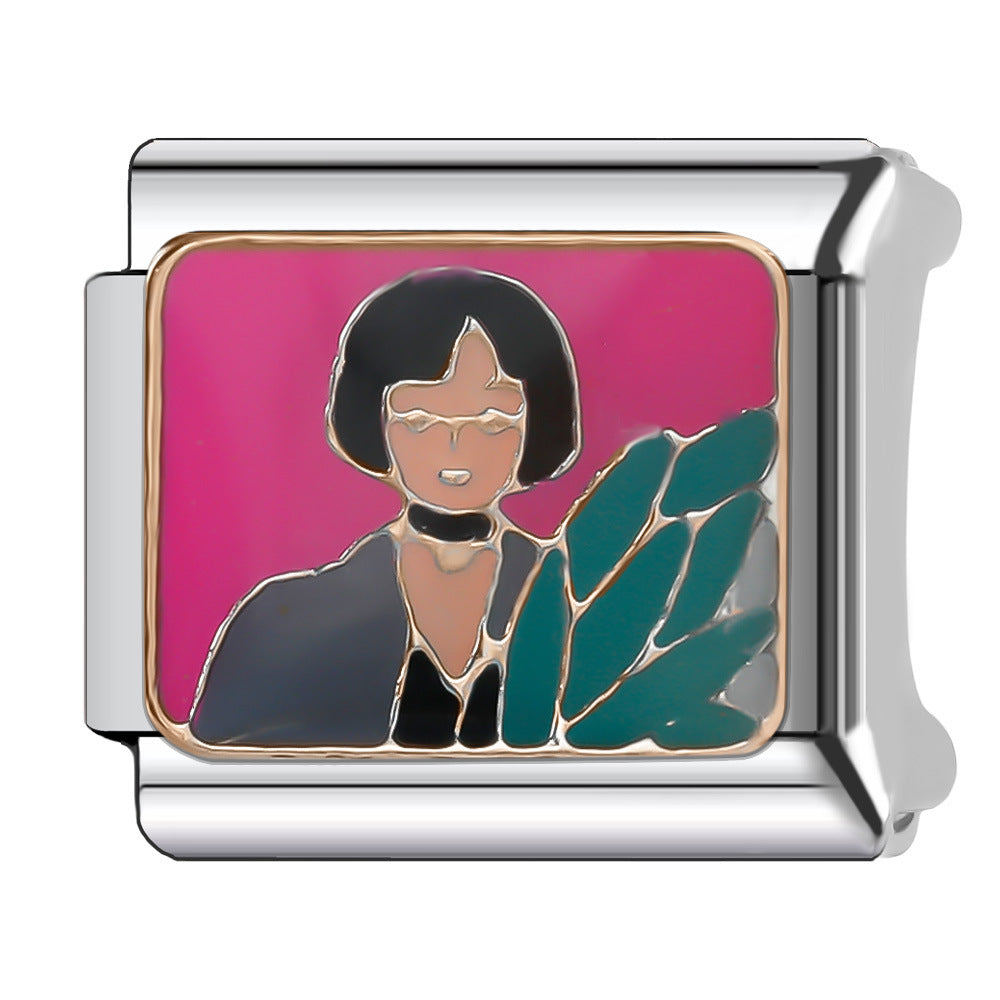 Wholesale Italian Charm Bracelet 9mm DIY 9MM Single  Creative Stainless Steel Composable Bracelet