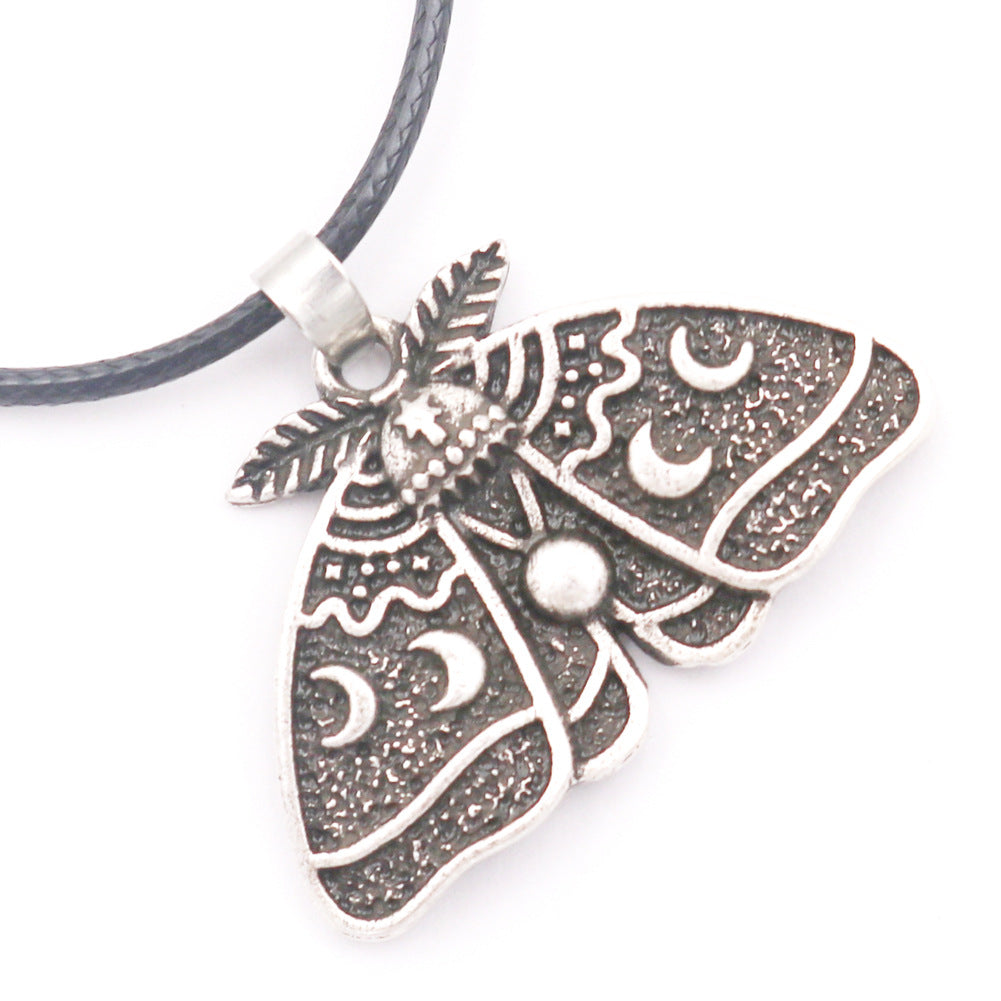 Wholesale Vintage Skull Moth Metal Necklaces ACC-NE-Hongg004