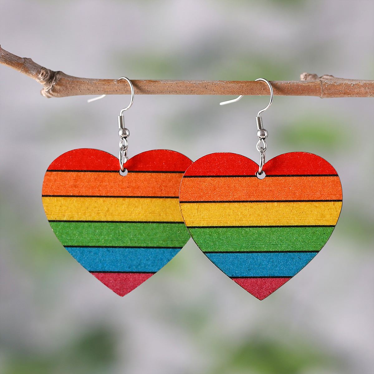 Wholesale  Rainbow Summer Love Geometric Simple Multicolor Earrings