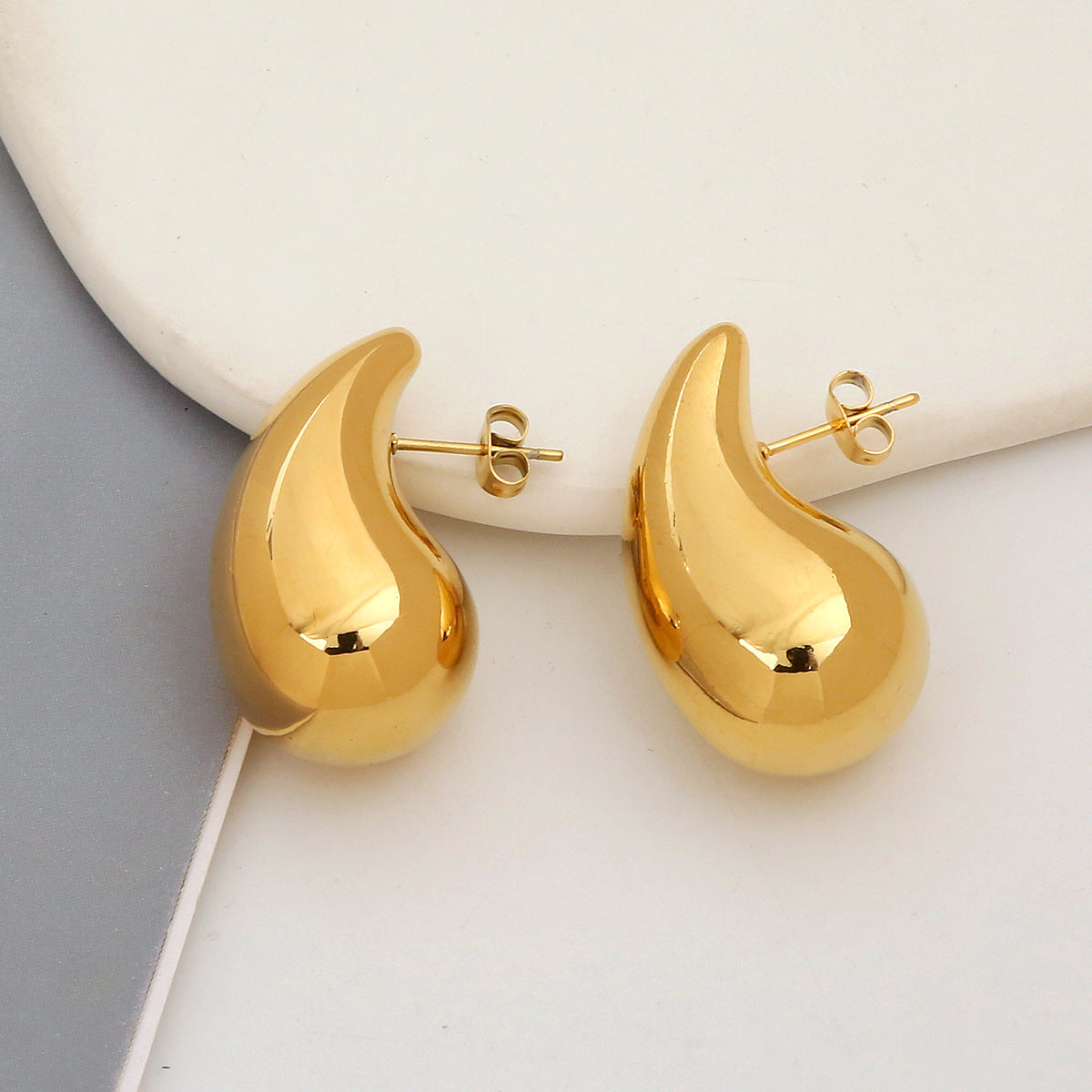Wholesale Gold Stainless Steel Earrings Drop Earrings Vacuum Plating ACC-ES-Hongx006