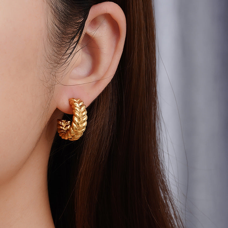 Wholesale   Double Twist Stainless Steel Earrings