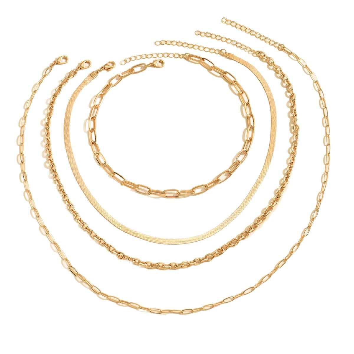 Wholesale simple plain circle layered necklace