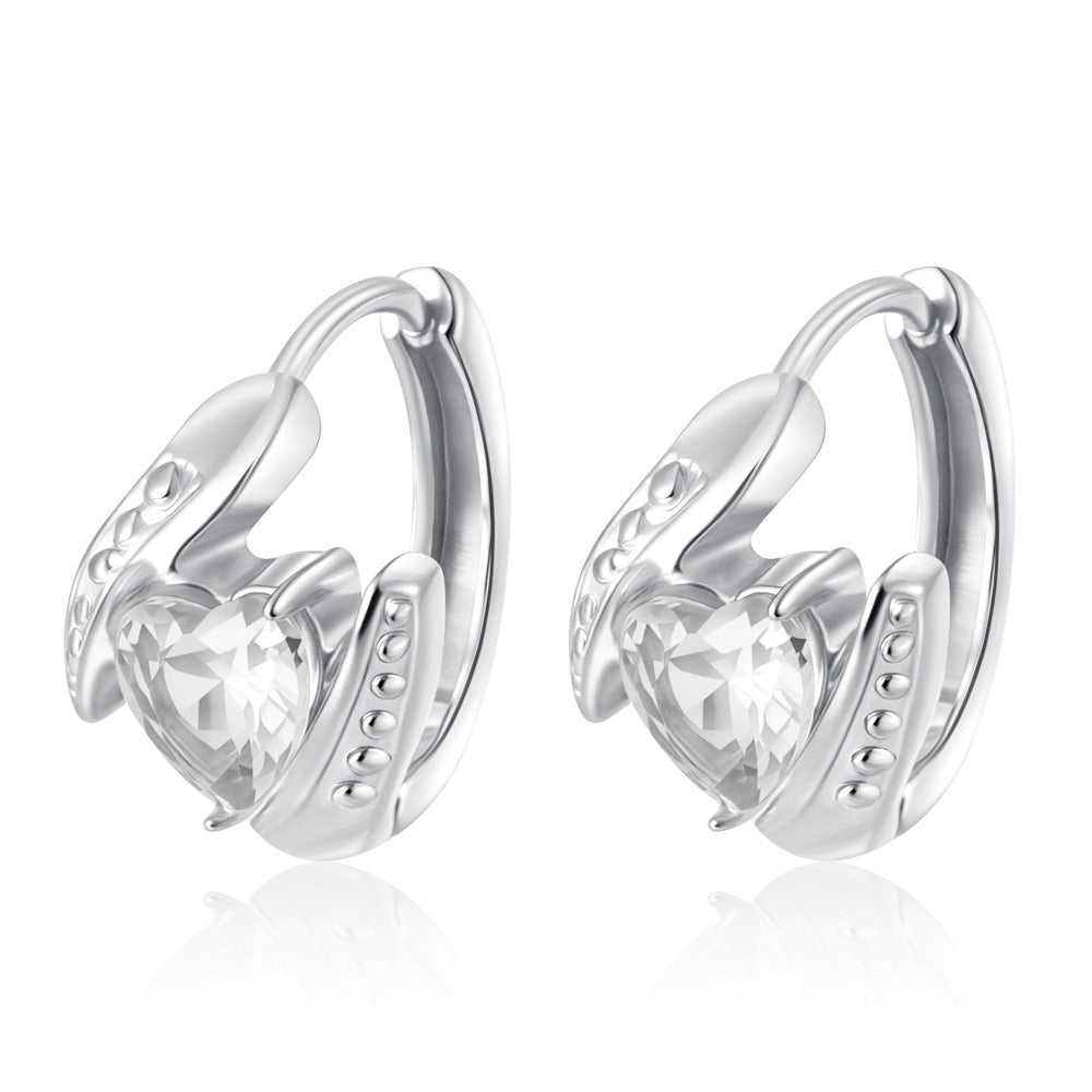 Wholesale Zircon Earrings Stainless Steel 18K Plated Trendy Jewelry Accessory for Women