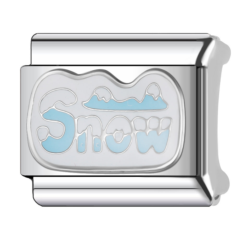 Wholesale Italian Charm Bracelet 9mm DIY Splicing Stainless Steel Christmas Elements Composable Bracelet