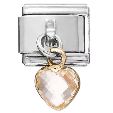 Wholesale Double Heart Gemstone Bracelet,  Stainless Steel Splicing Jewelry Accessory,  Chic Gift for Everyday Wear