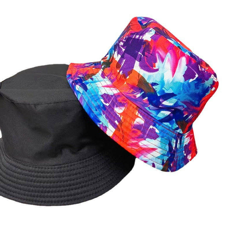 Wholesale Double-sided fisherman hat color printing basin hat   bucket hat