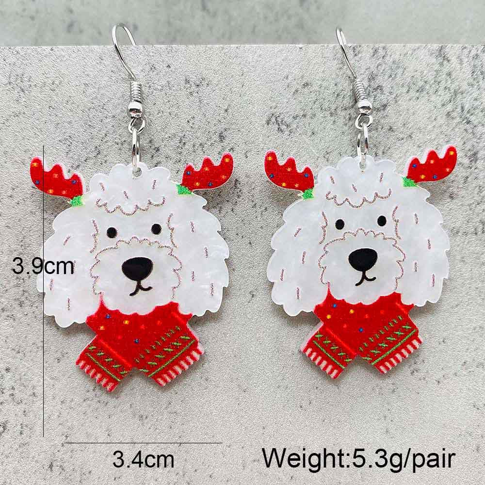 Wholesale Christmas Creative Puppy Elk Acrylic Earrings ACC-ES-ChenY084