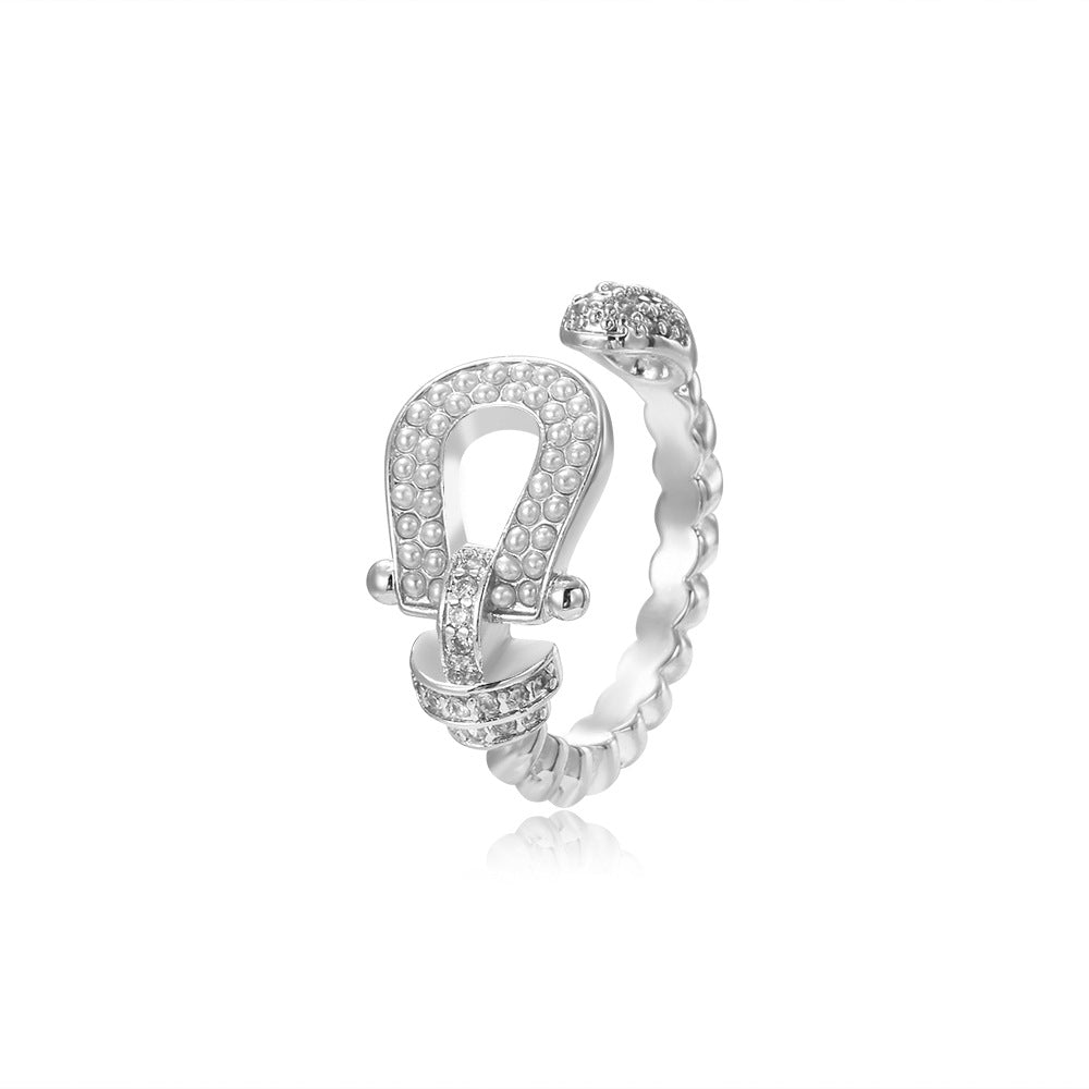 Wholesale Baroque horseshoe belt buckle adjustment ring