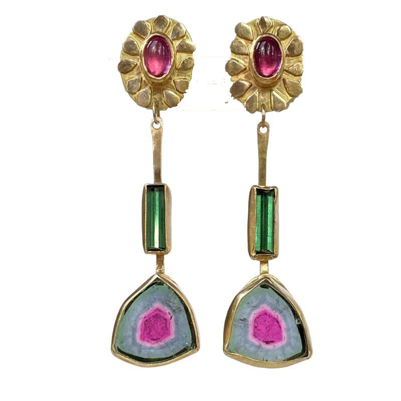 Wholesale Light Luxury Diamond Distinctive Elegant Flower Color Glass Earrings