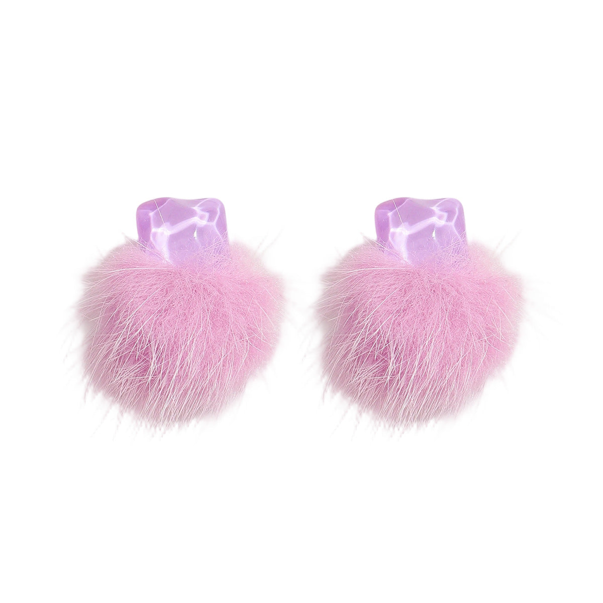 Wholesale Pom-pom Resin Cute Earrings