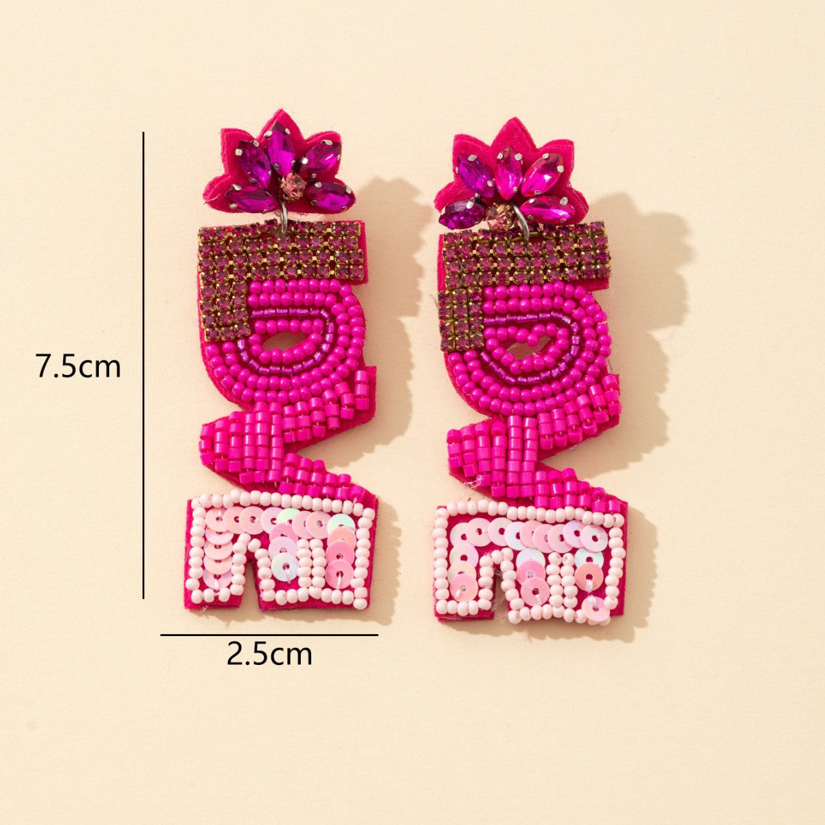 Wholesale Valentine's Day LOVE letter rice bead earrings