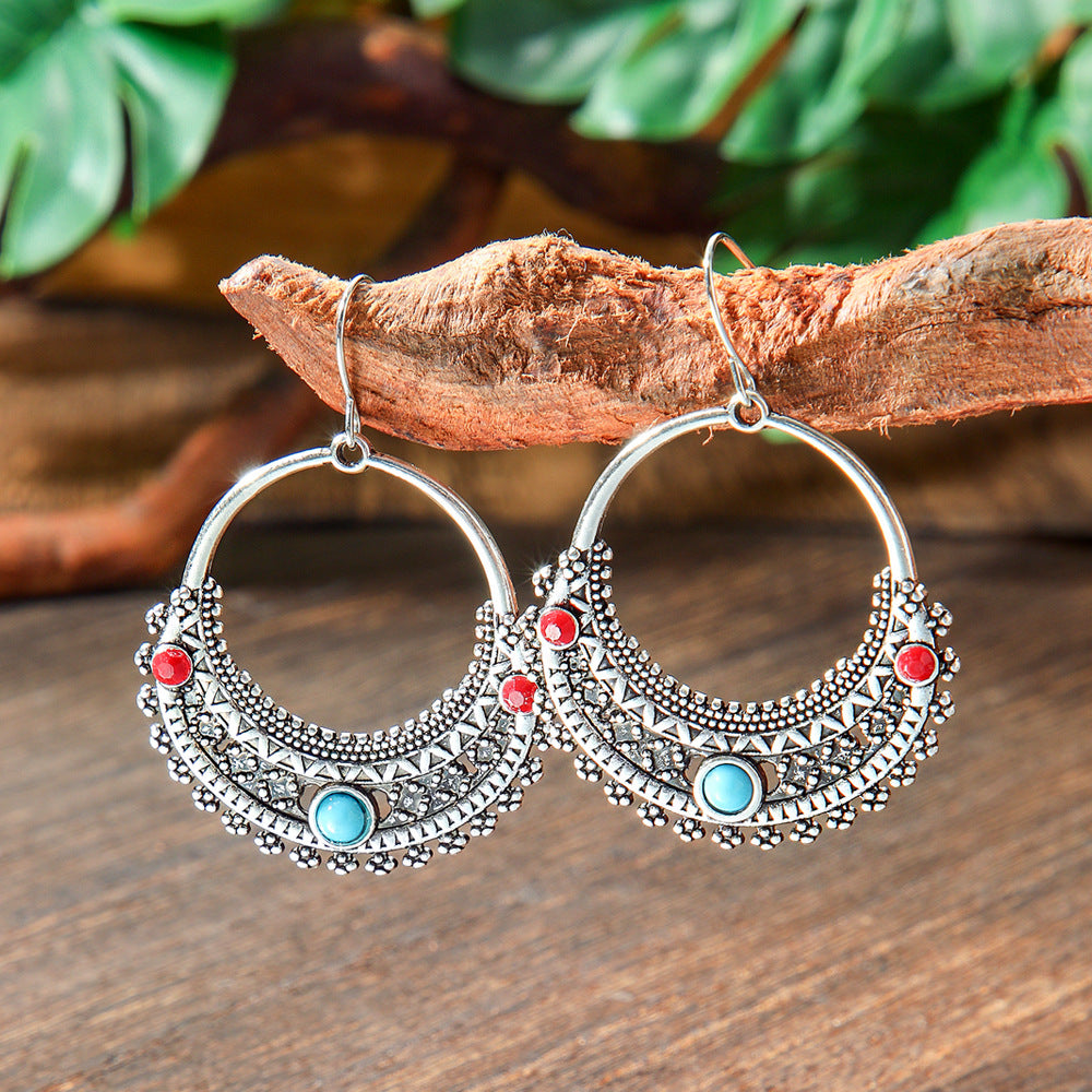 Wholesale Bohemian Turquoise Earrings Zinc Alloy Fashion Accessory Gift for Women