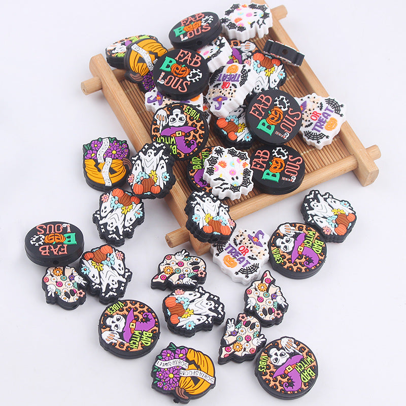 Wholesale 5pcs Cartoon Silicone Halloween Focal Beads ACC-BDS-GuangTian033