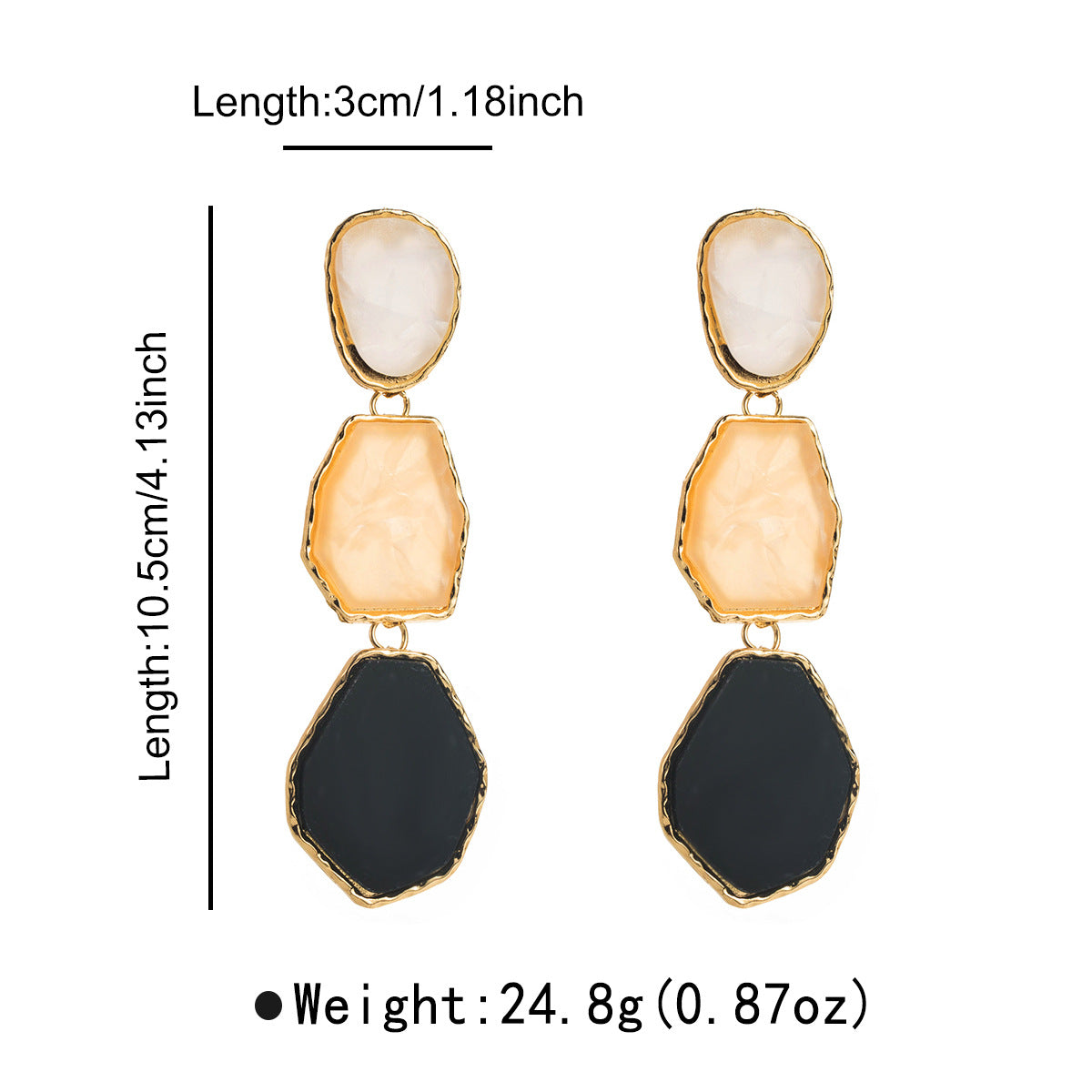 Wholesale E14224 Fashion exaggerated transparent resin earrings earrings irregular geometric earrings party dress accessories