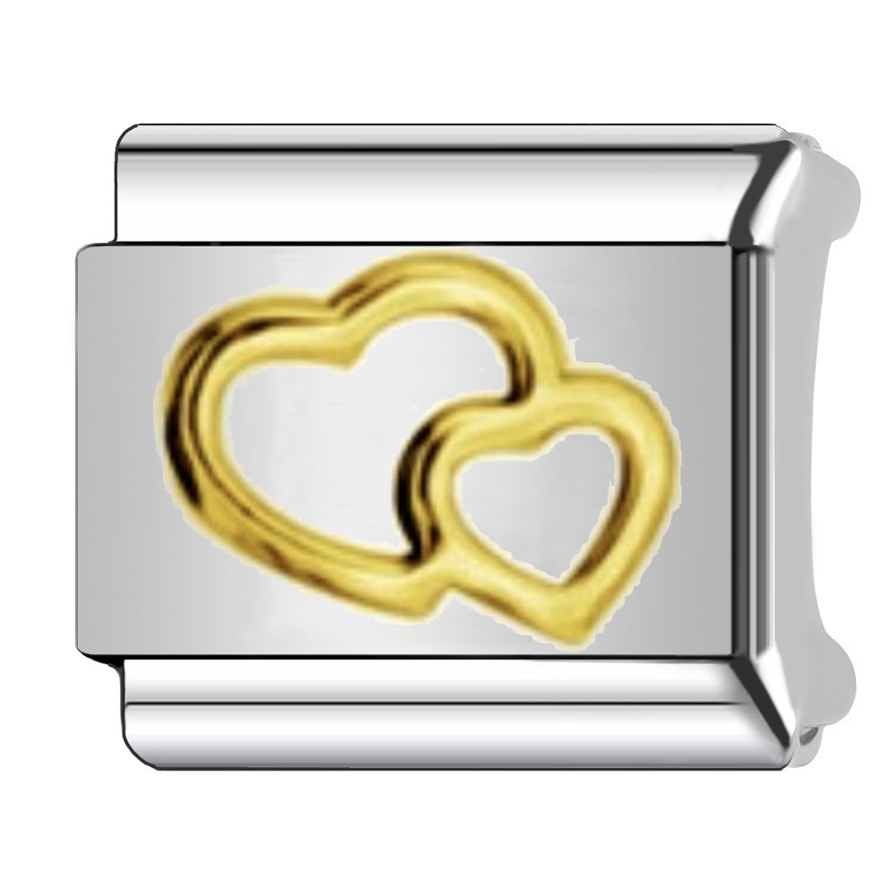 Wholesale  Italian Charm Bracelet 9mm DIY  five-pointed star   Creative Stainless Steel Composable Bracelet