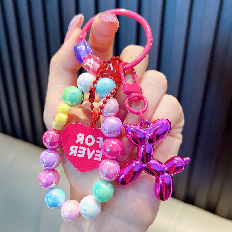 Wholesale Acrylic Beaded Balloon Dog Keychains ACC-KC-WoAn021
