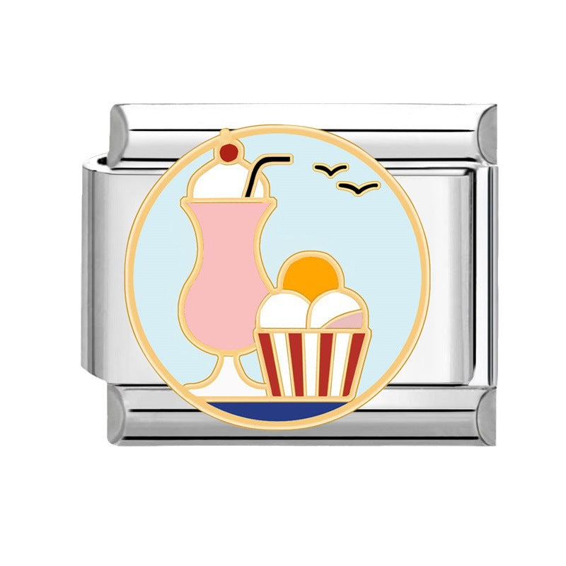 Wholesale Italian Charm Bracelet 9mm DIY Splicing Creative Pattern Stainless Steel Composable Bracelet