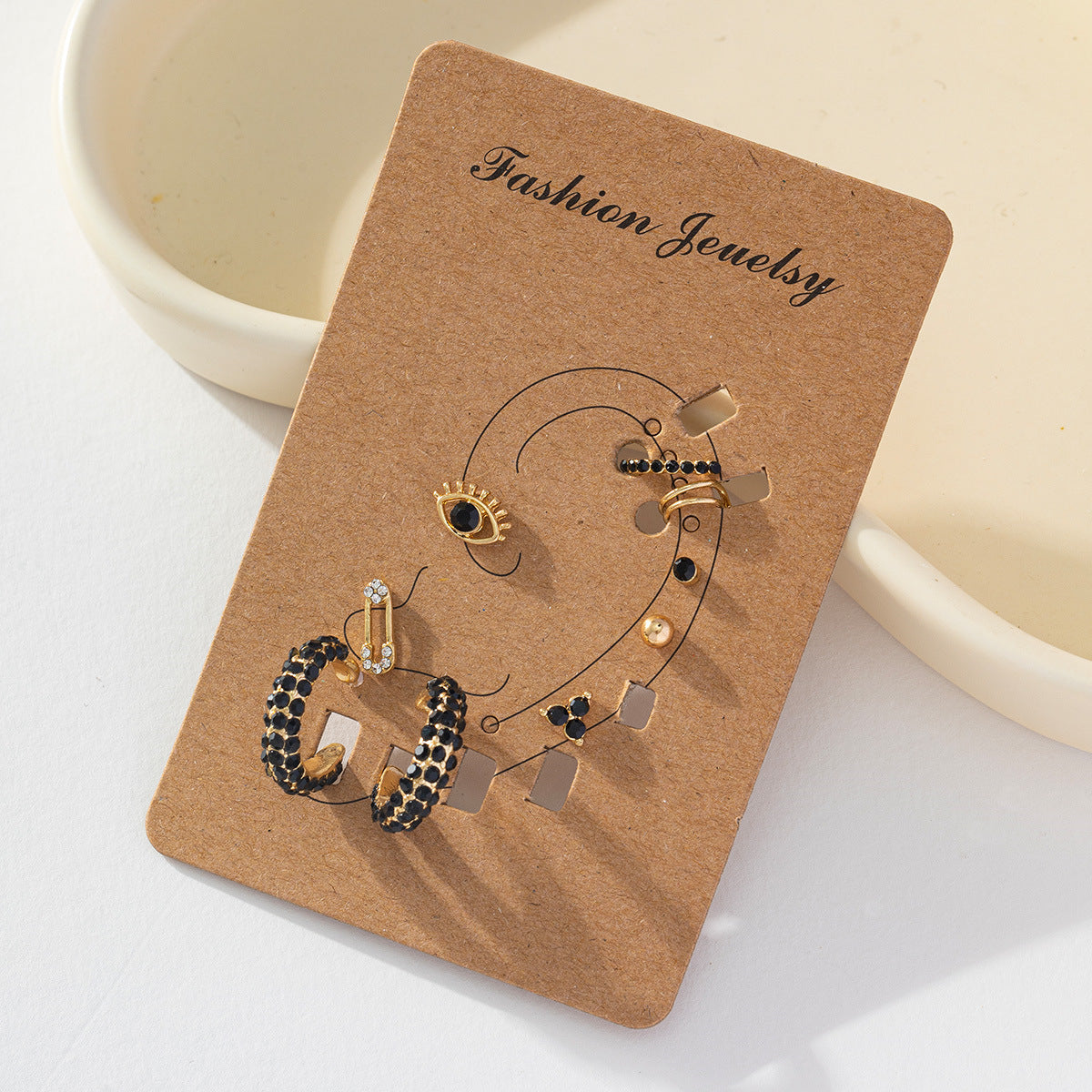 Wholesale  Popular Earrings C- type Alloy Ear Clip Set