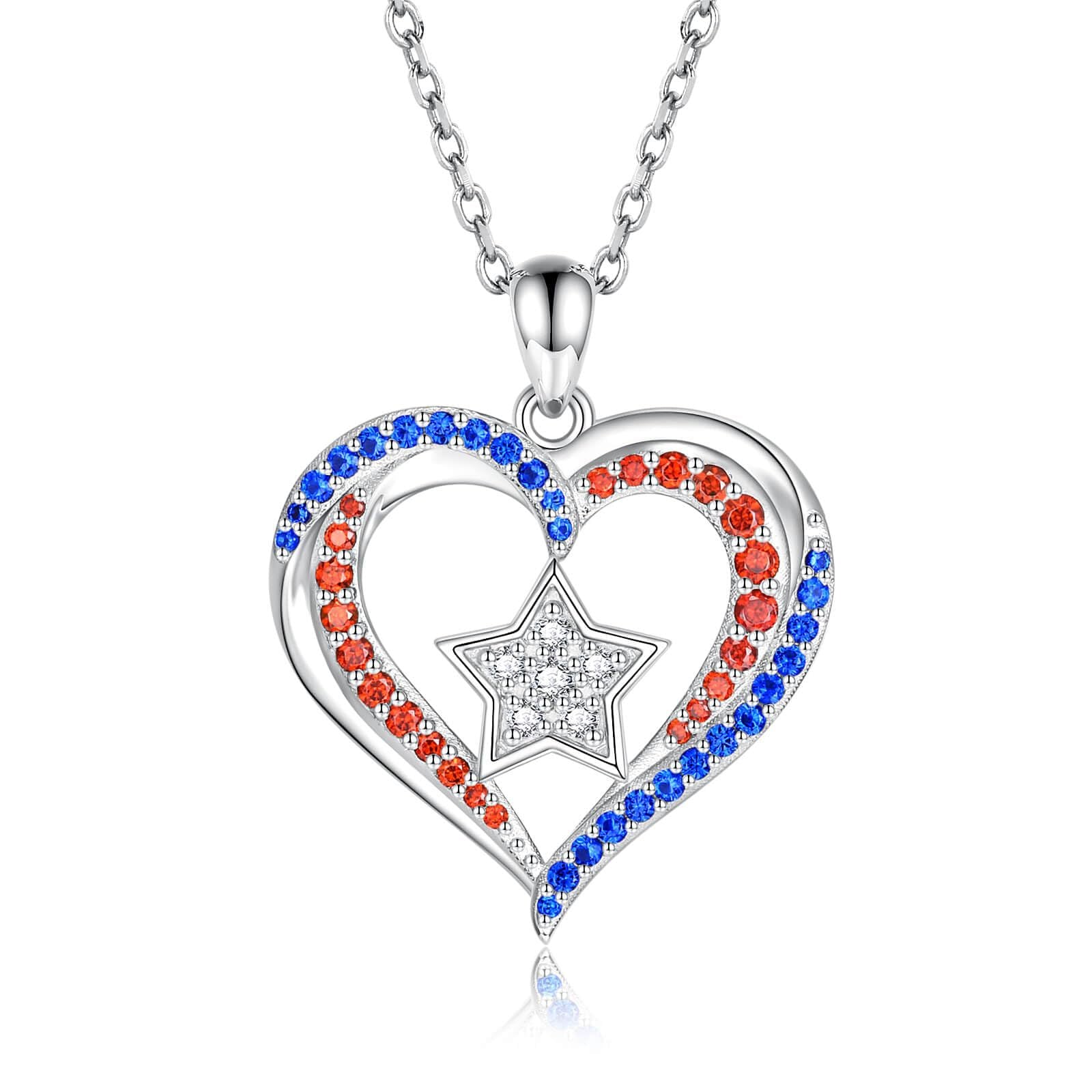 Wholesale  Independence Day Diamond-encrusted Love Clavicle Chain