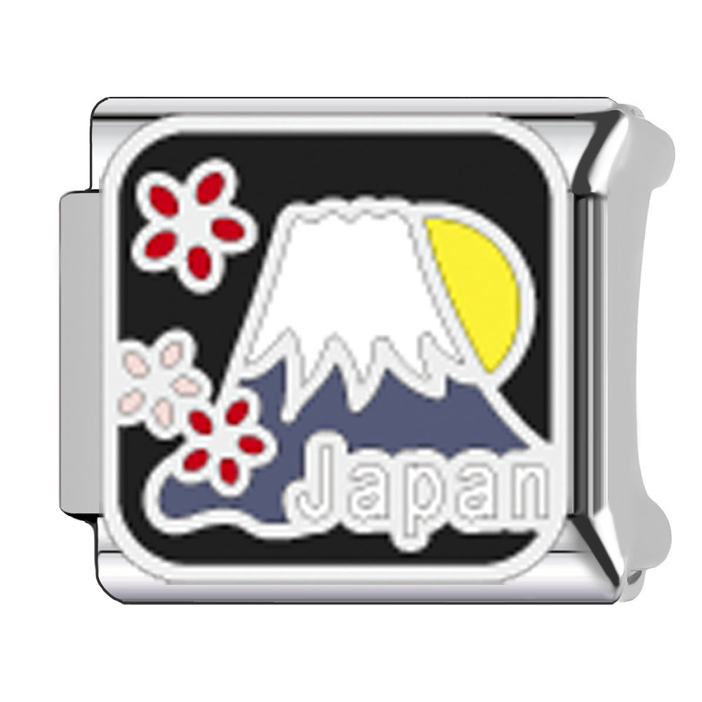 Wholesale   Italian Charm Bracelet 9mm DIY Egyptian pyramid landmark Creative Stainless Steel Composable Bracelet