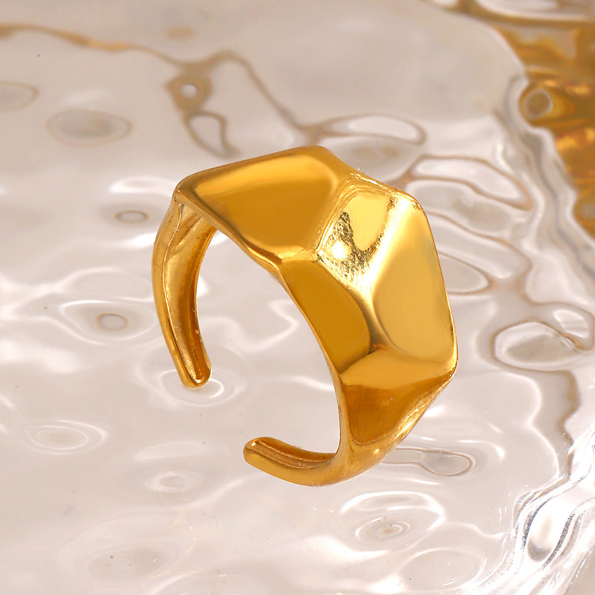 Wholesale  fashion stainless steel thick irregular shaped ring