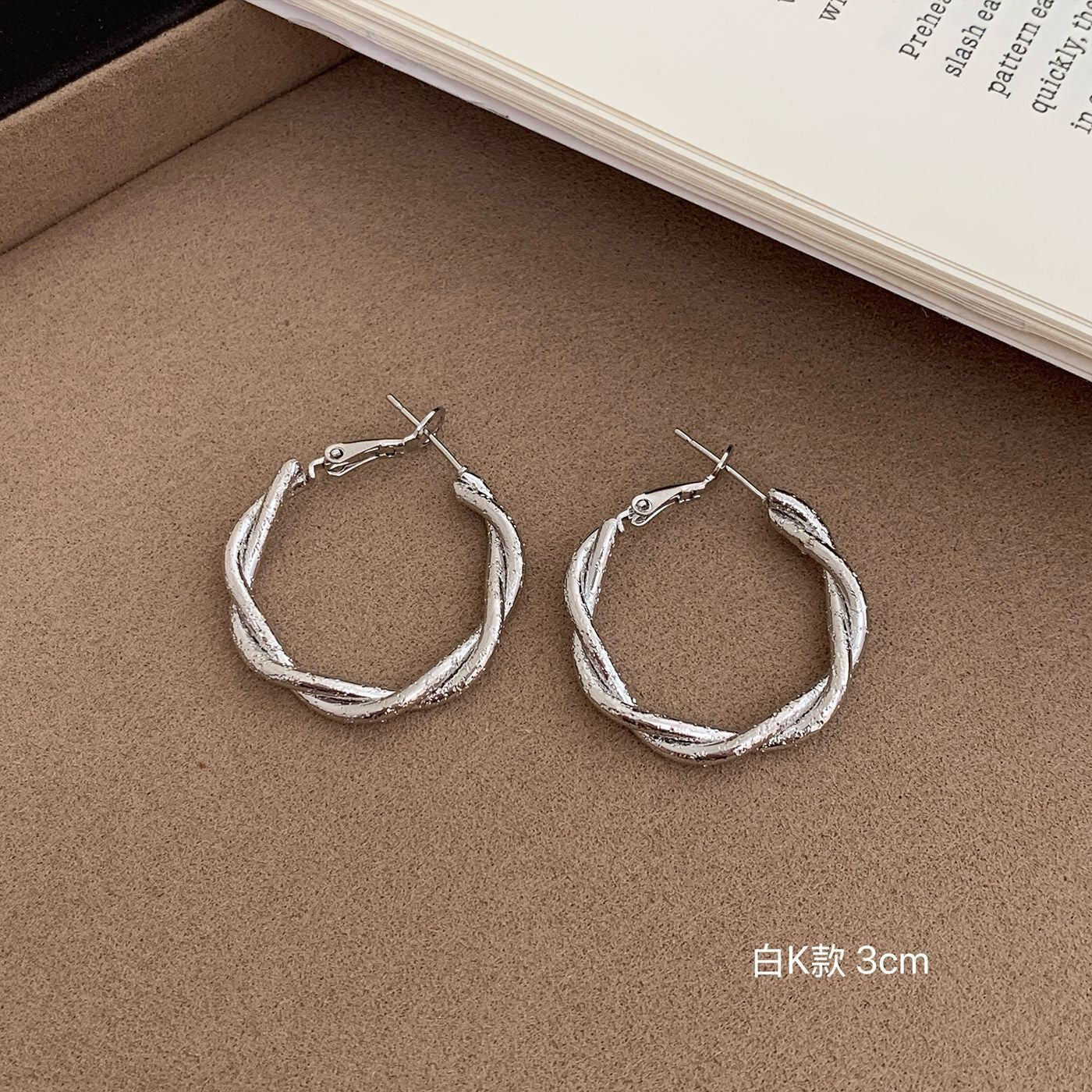Wholesale Large earrings  suitable silver needle earrings large circle plain earrings