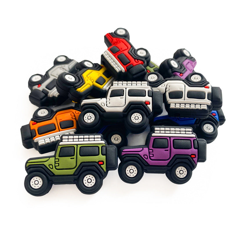 Wholesale 10pcs Cartoon Car Silicone Beads Focal Beads DIY Accessories ACC-BDS-WDX076
