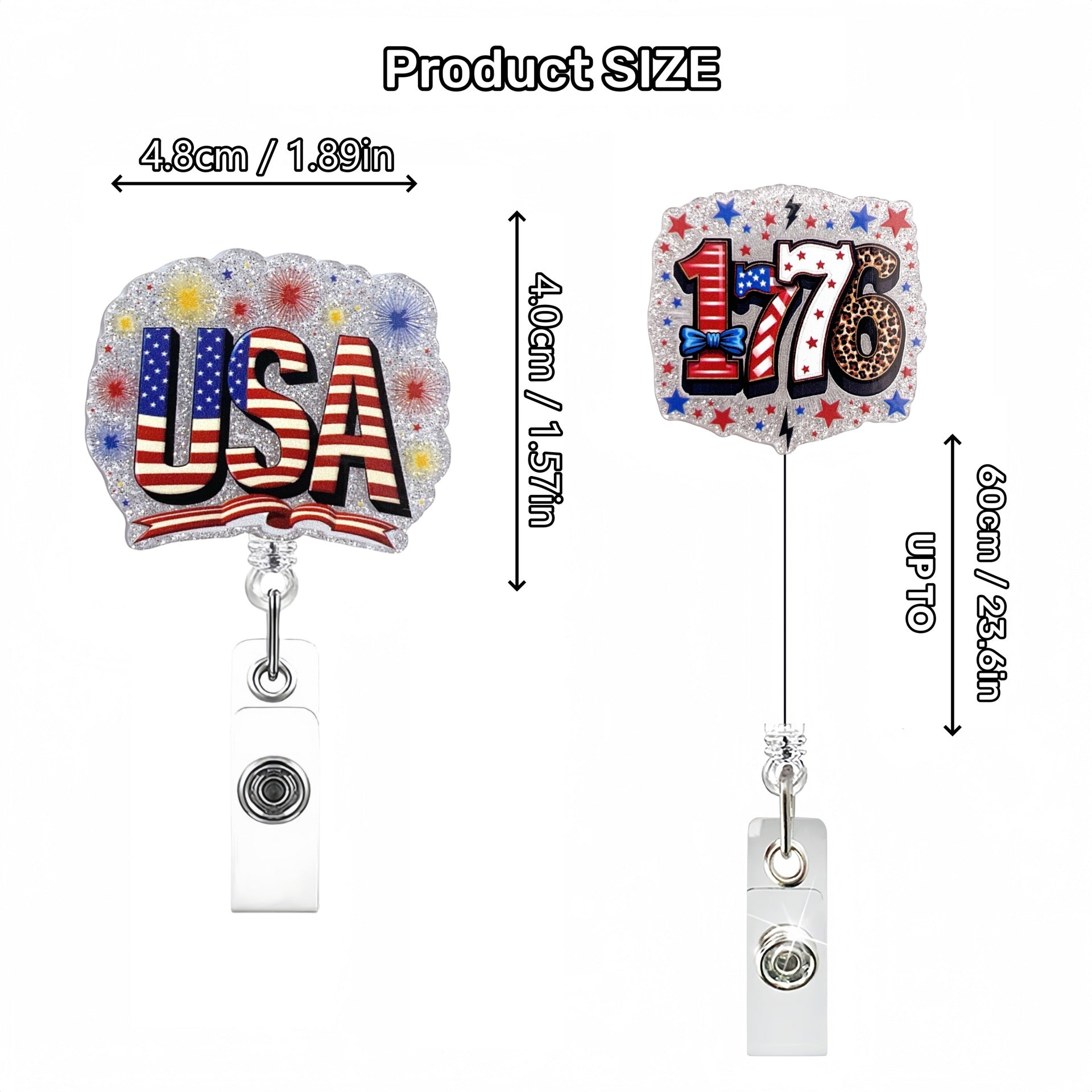 Wholesale Independence Day Badge Reels Keychains