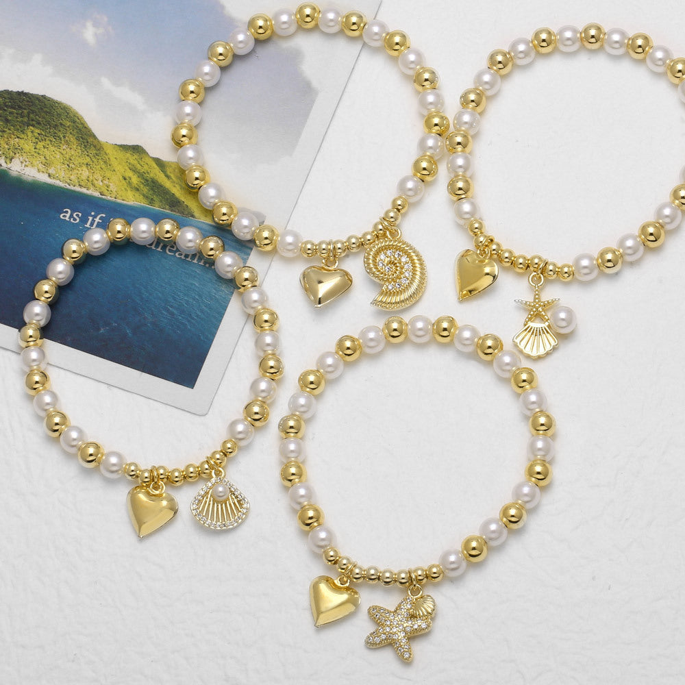 Wholesale Copper Heart Starfish Bracelet