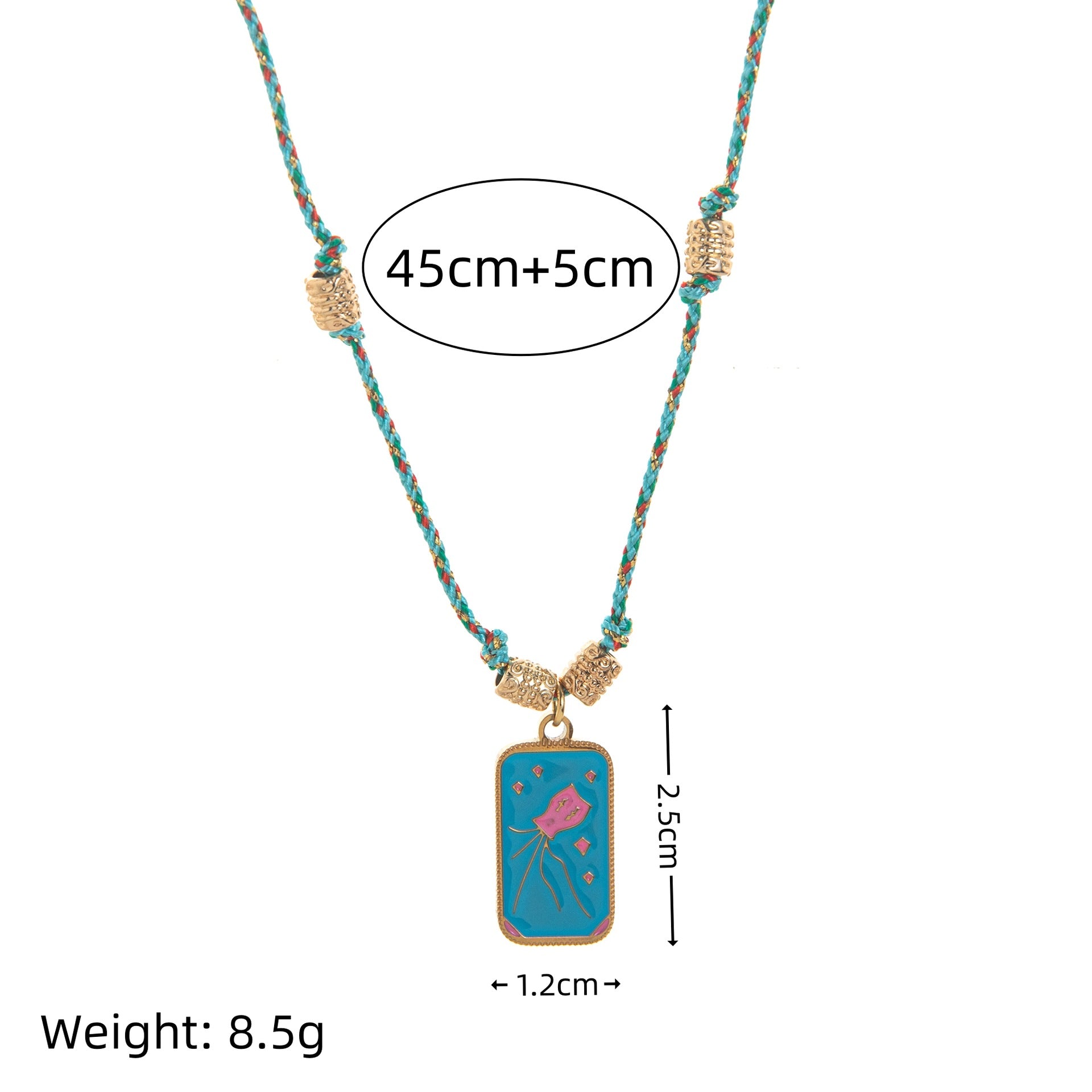 Wholesale Titanium Steel Necklace Colored Oil Drop Tarot Bohemian Necklace