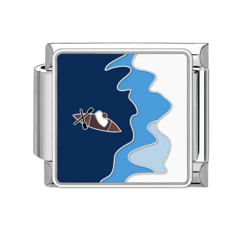 Wholesale 9mm Italian Charm Starter Bracelets DIY square Single Section Creative Stainless Steel Composable Bracelet