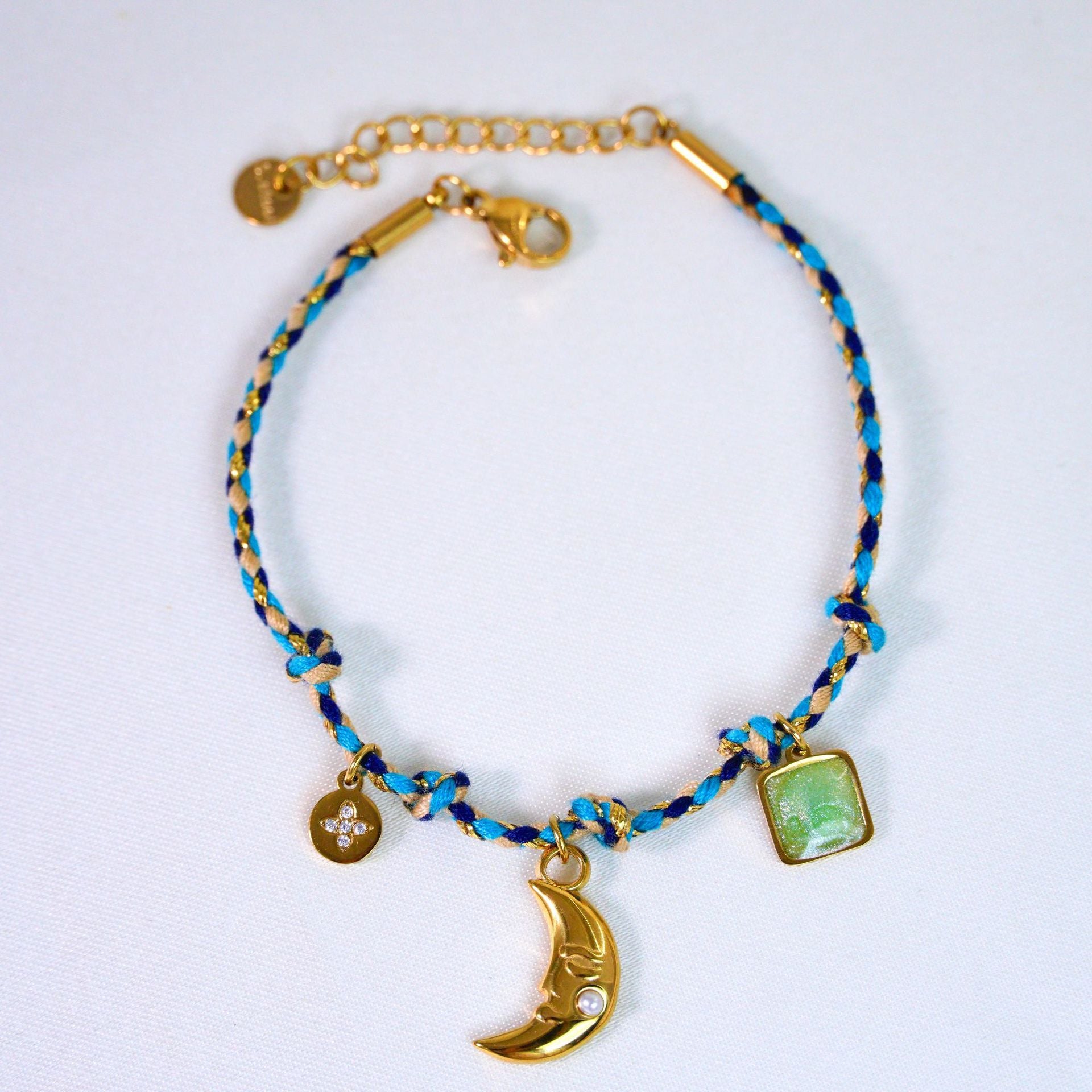 Wholesale Handmade Colorful Rope-Braided Titanium Steel Necklace with Multi-Pendant and Natural Stone,  Boutique Resale Jewelry Accessory
