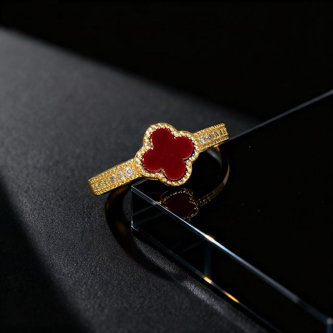 Wholesale Trendy Flower Open Ring For Women Zircon Pearl Rhinestone Design Jewelry Accessory Gift Everyday Wear Resale