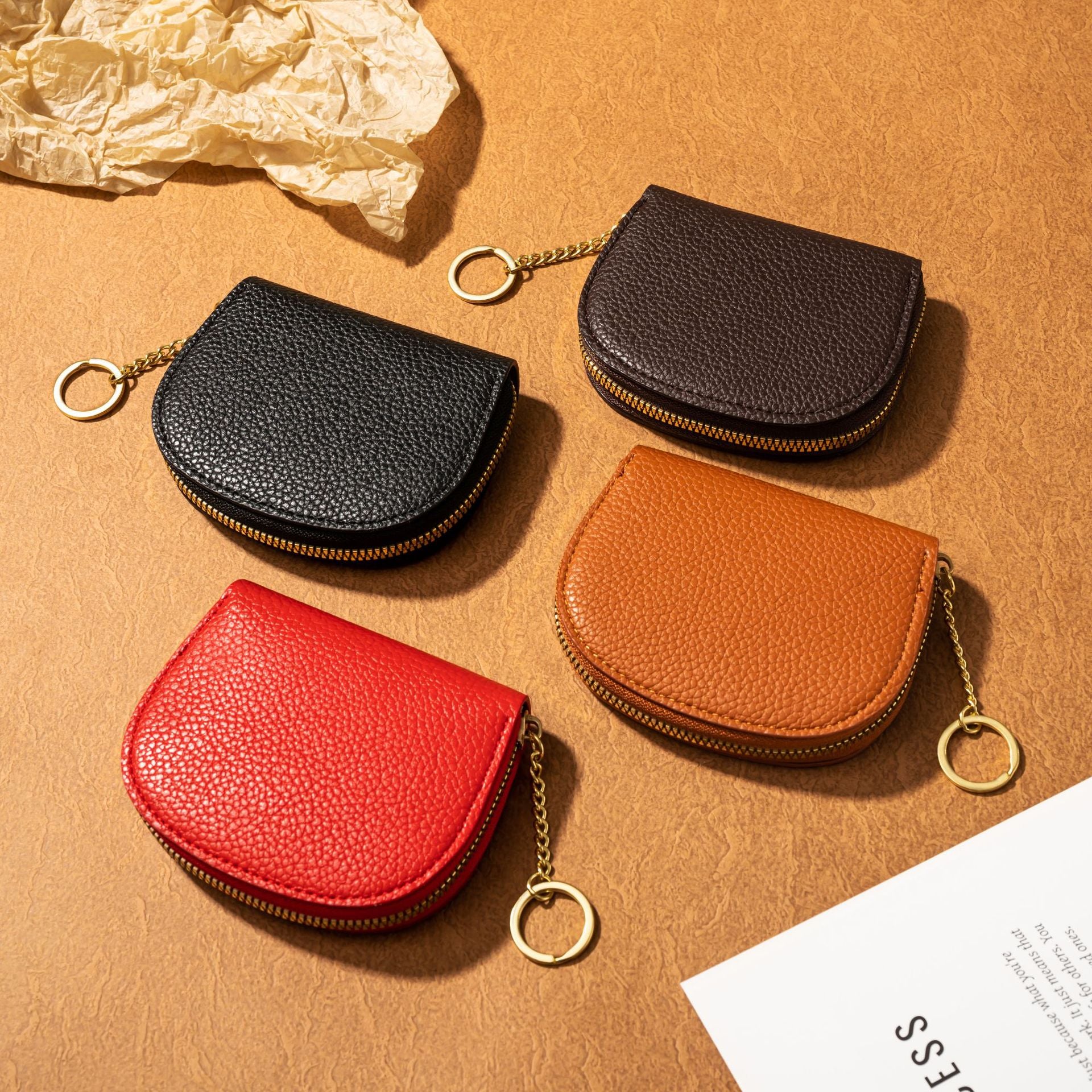 Wholesale Stylish Shell Half Circle Accordion Card Holder PU Credit Card Slots Wallet For Everyday Use