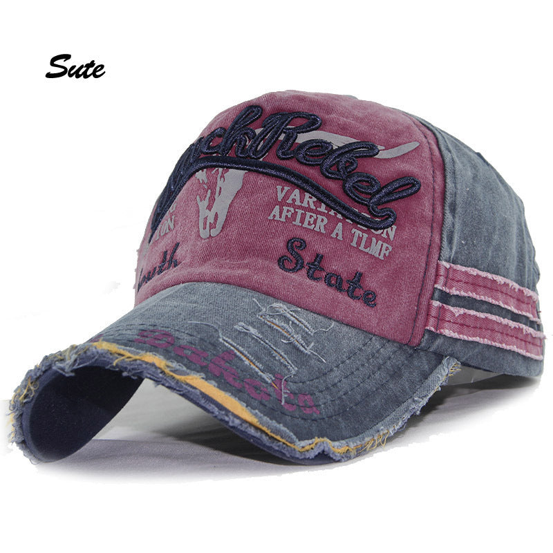 Wholesale Distressed Bull Head Baseball Cap Washed Frayed Brim Sun Hat Unisex Trendy Fashion Accessory Gift