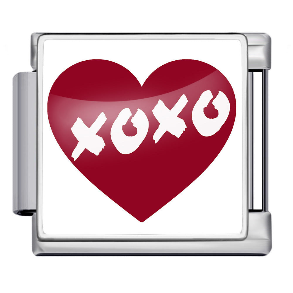Wholesale Titanium Steel Love Series Square Pattern Modular Bracelet For Valentine S Day Gifts