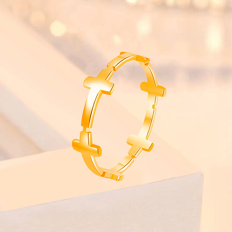 Wholesale  Light Luxury Titanium Steel Cross Ring