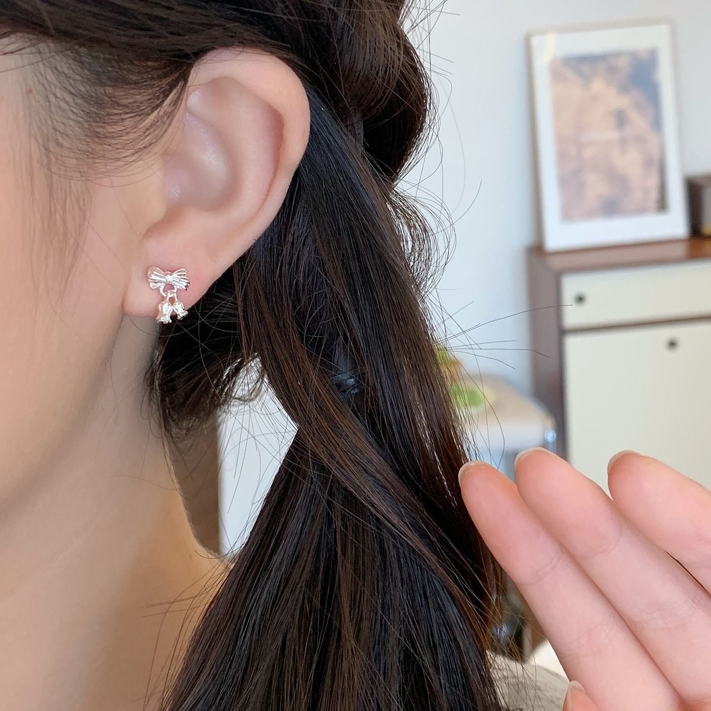 Wholesale Silver zircon butterfly flower star earring set